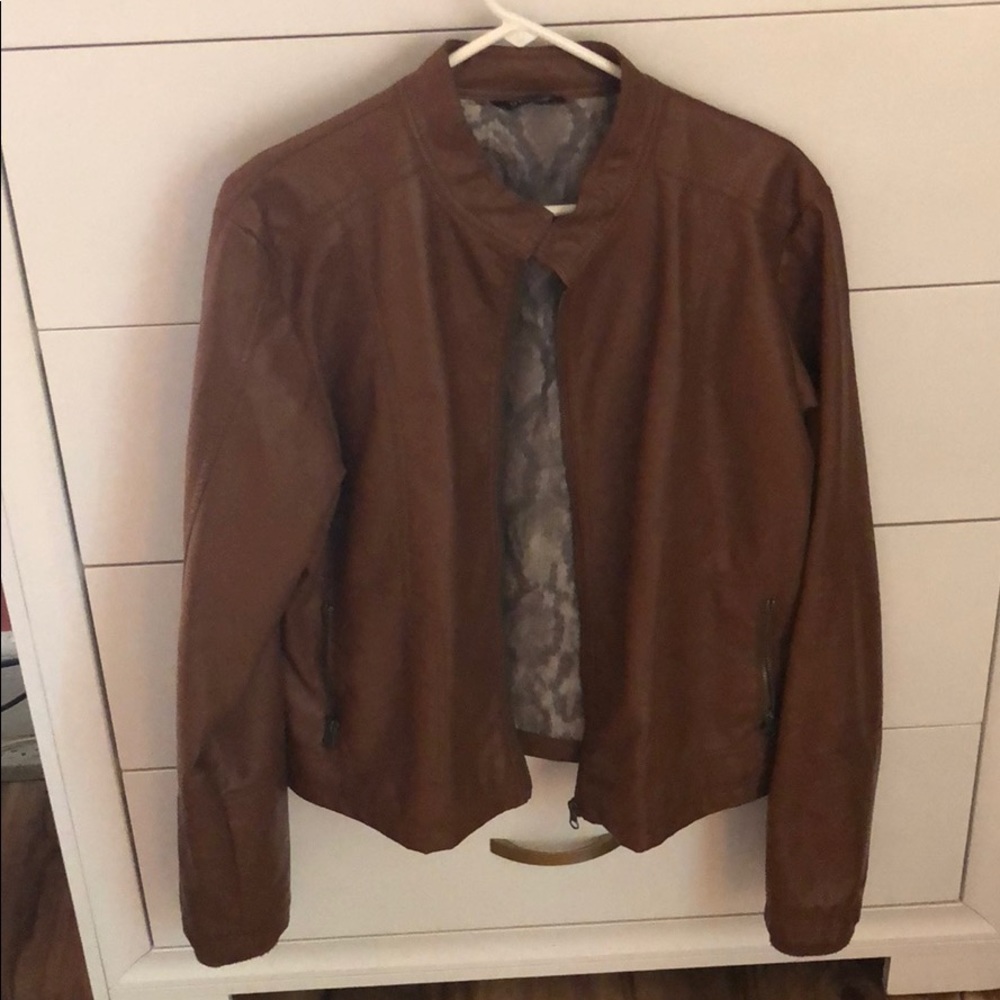 Brown leather jacket